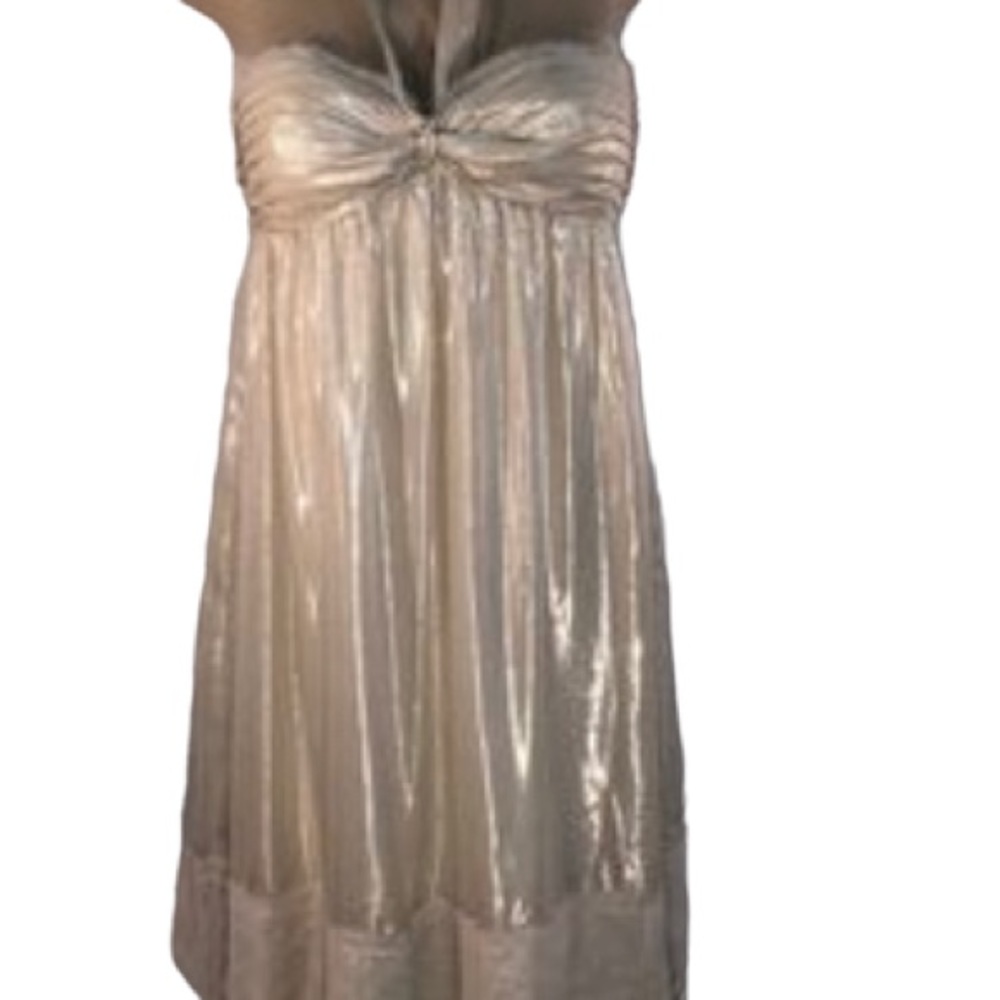 BCBG Maxazria Metallic Halter Dress